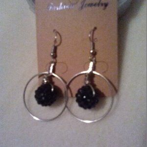 Women's Handmade Black Bead in a Hoop